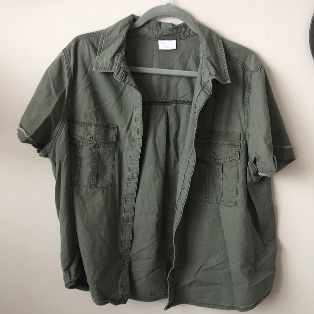 Oversized Army Green Shirt